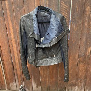 Rick Owens Black Leather Jacket